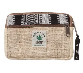 Boho Change Purse, Hemp/Cotton Blend Zip Pouch, Funky Hippy Design