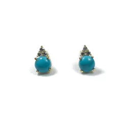 Earrings With Turquoise Stone and CZ Stones