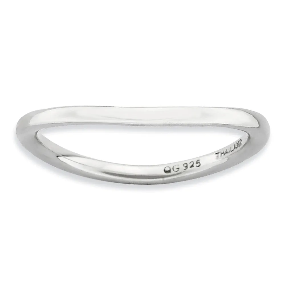 1.5mm Stackable Sterling Silver Curved Smooth Band