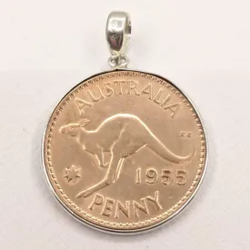 1955 Australian Penny coin pendant