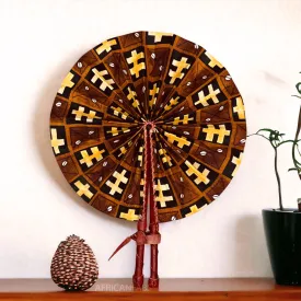 African Hand fan - Ankara print Hand fan - Serwaah - Brown