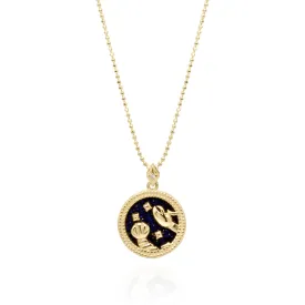 Asta Zodiac Star Sign Necklace - Blue Sandstone | 18K Gold Plated