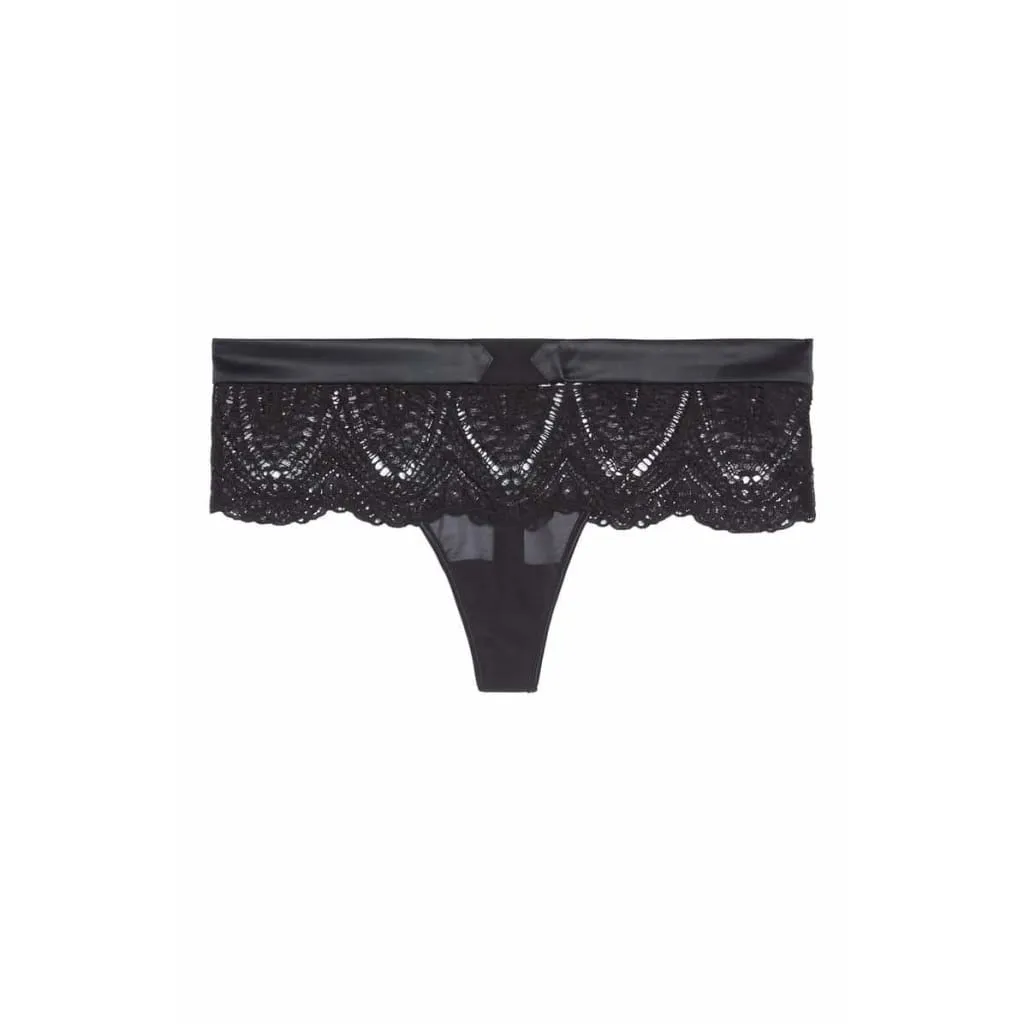 Calvin Klein QF4219 Audacious Sheer Lace Thong Set SMALL Black NWT