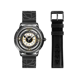 Elements of Nature Watch with black stones two-tone