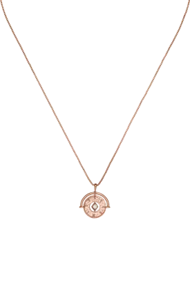 Eternity Coin Necklace 14K Rose Gold Plated