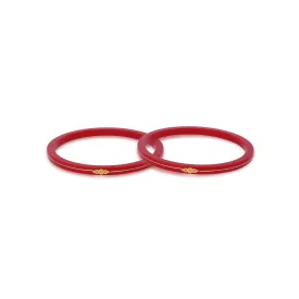 Gold Red Small Swastika Design Bangle