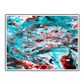 Horizontal blue & teal abstract wall art print