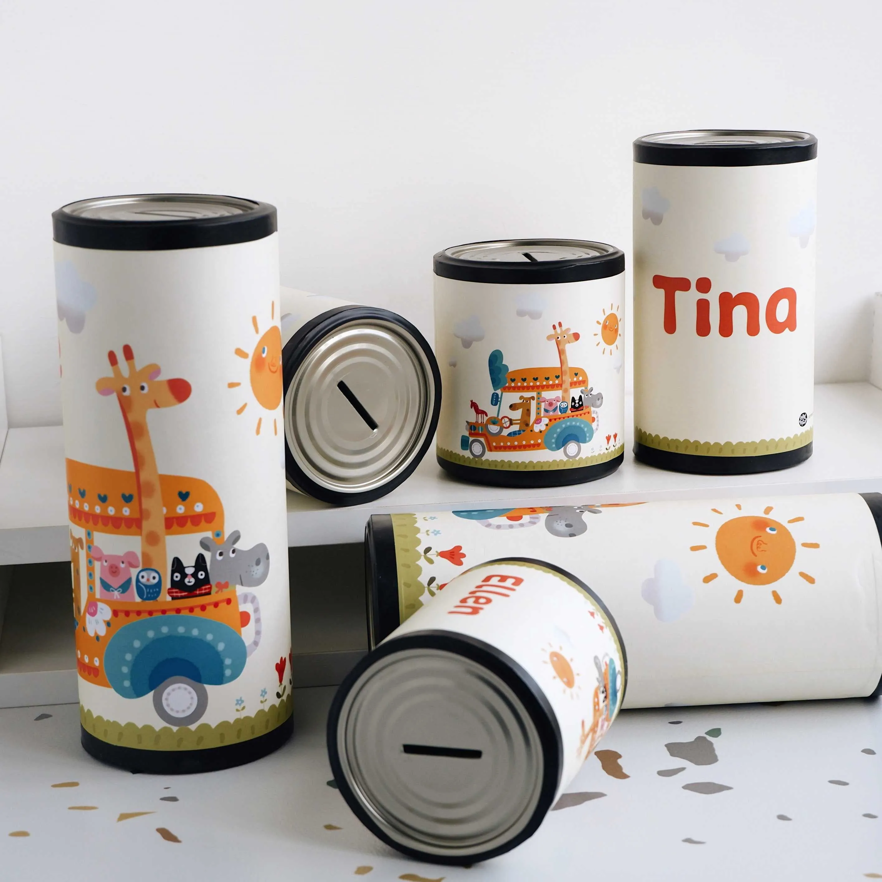 Kinder Animals Paper Tube Coin Bank