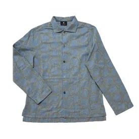 NUNO Overshirt: "Cotton Stem" (Denim Blue w/ Amber Embroidery, M/L)