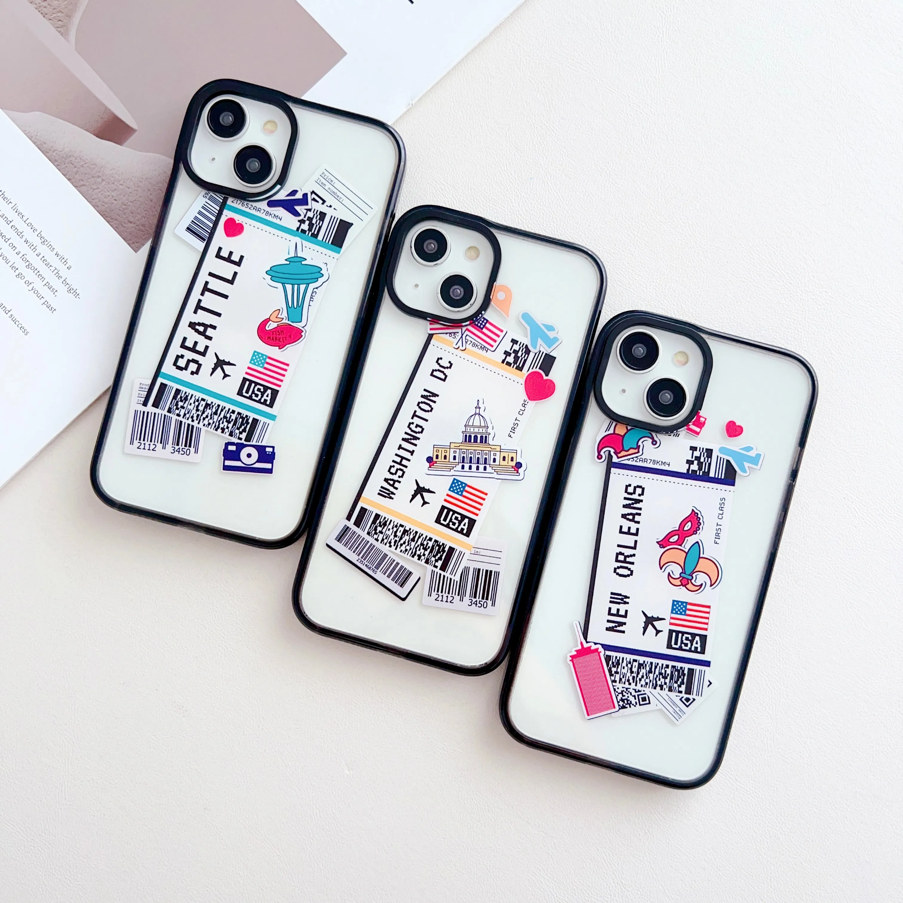 USA Tickets Designer Impact Proof Silicon Phone Case for iPhone