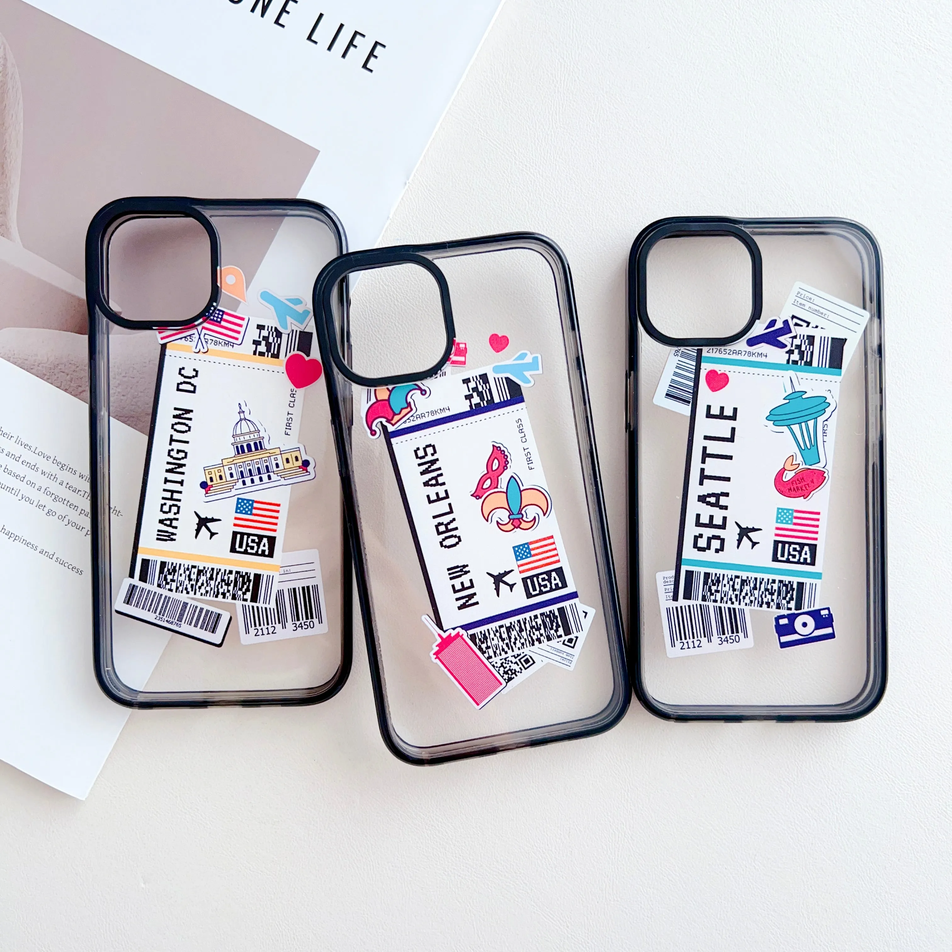 USA Tickets Designer Impact Proof Silicon Phone Case for iPhone